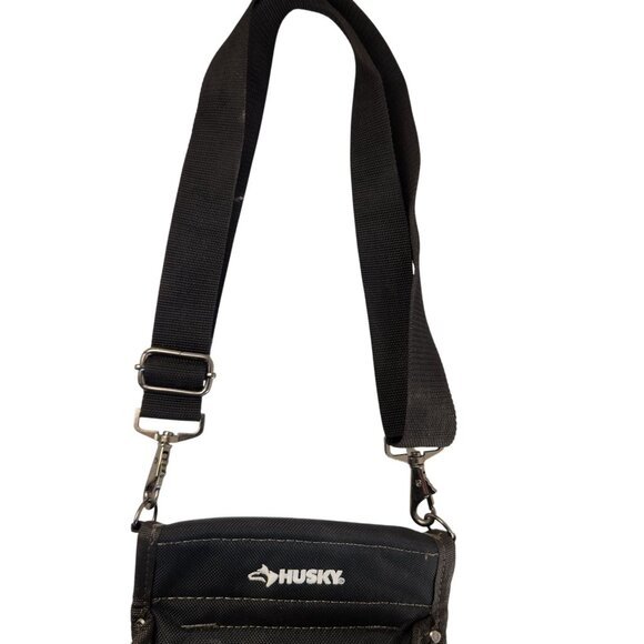 Husky Black Utility Tool Pouch With Adjustable Detachable Shoulder Strap - Picture 2 of 11